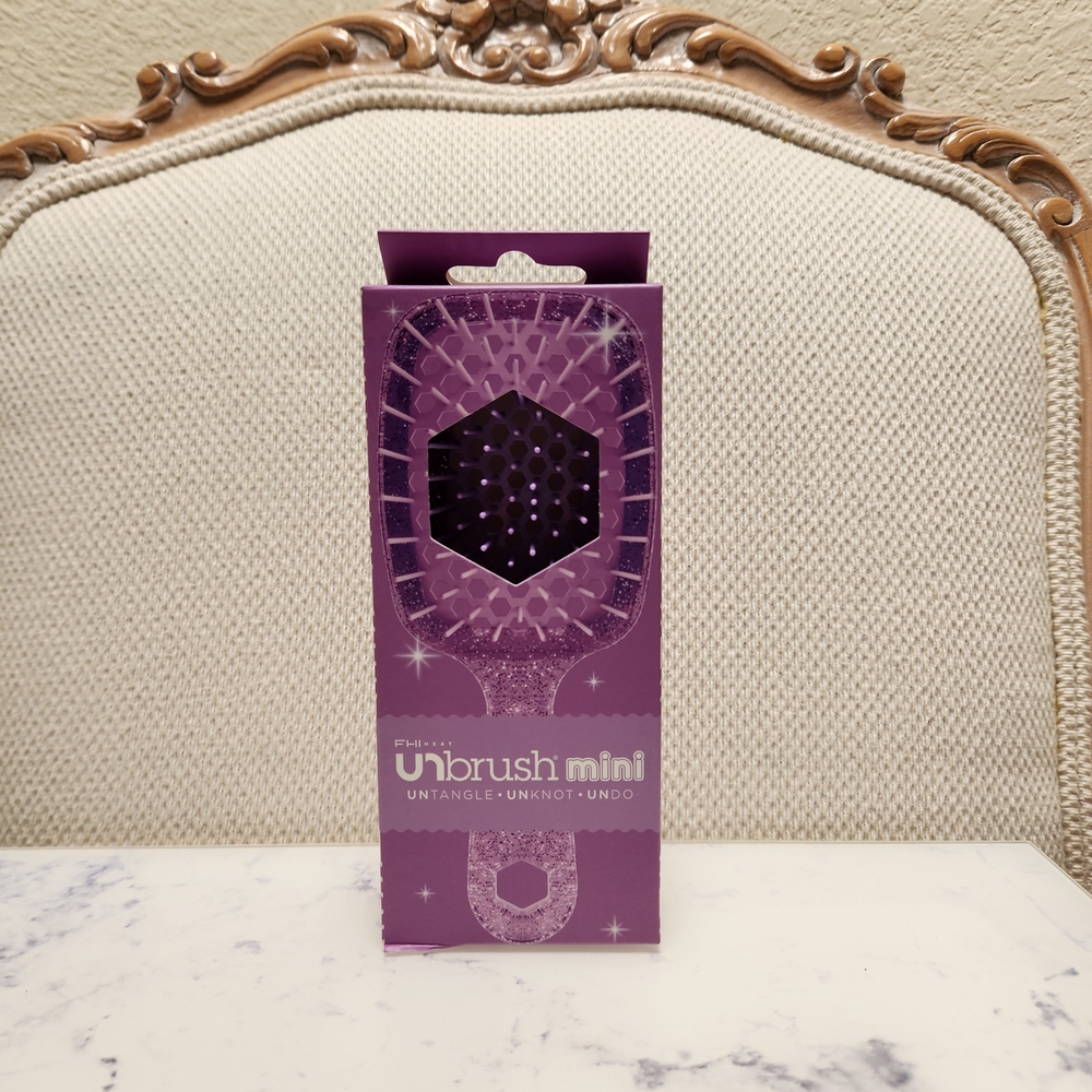 Purple Unbrush Mini Hairbrush